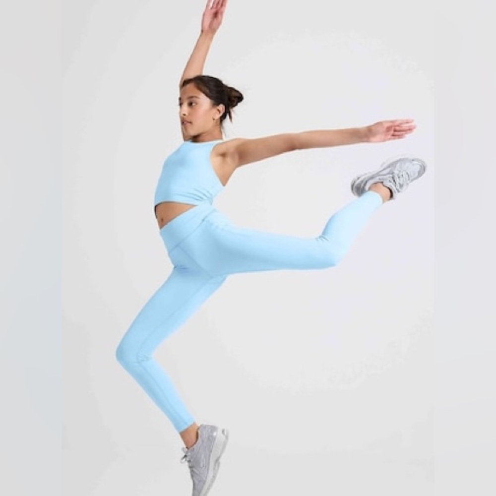 Athleta Girl Light Blue Stash Your Treasures High Rise Leggings 7